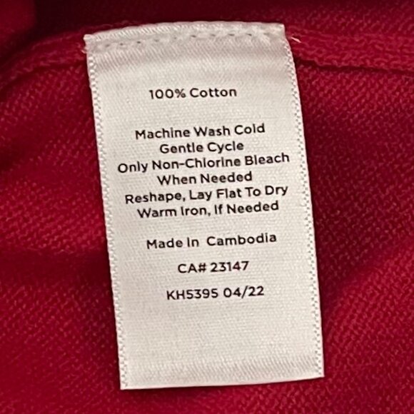 Talbots Small Red Cotton V Neck Sweater NEW WITH TAGS - Picture 6 of 6